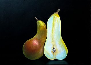 Lena Eigner, Traben-Trarbach, Birnenpaar, Öl, 50X70 cm image-1863