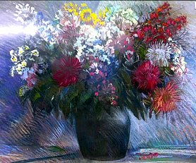 4_Walter_Wilde_Blumenstrauss_1999_H_50_X_B_65__Pastellkreide